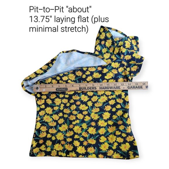 Anthropologie Maeve One-Shoulder Yellow/Black Floral Ruffled Top size S NWT - Picture 10 of 14